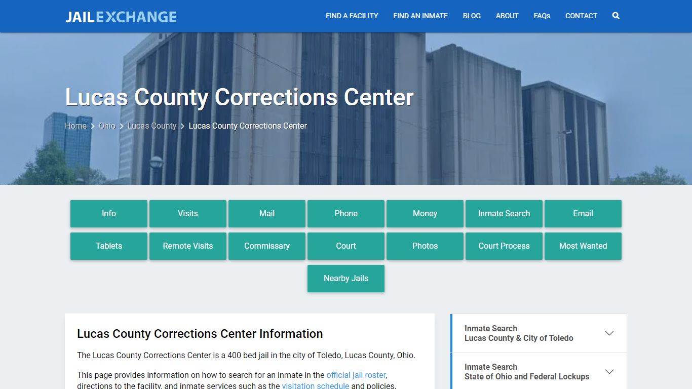 Lucas County Corrections Center, OH Inmate Search, Information